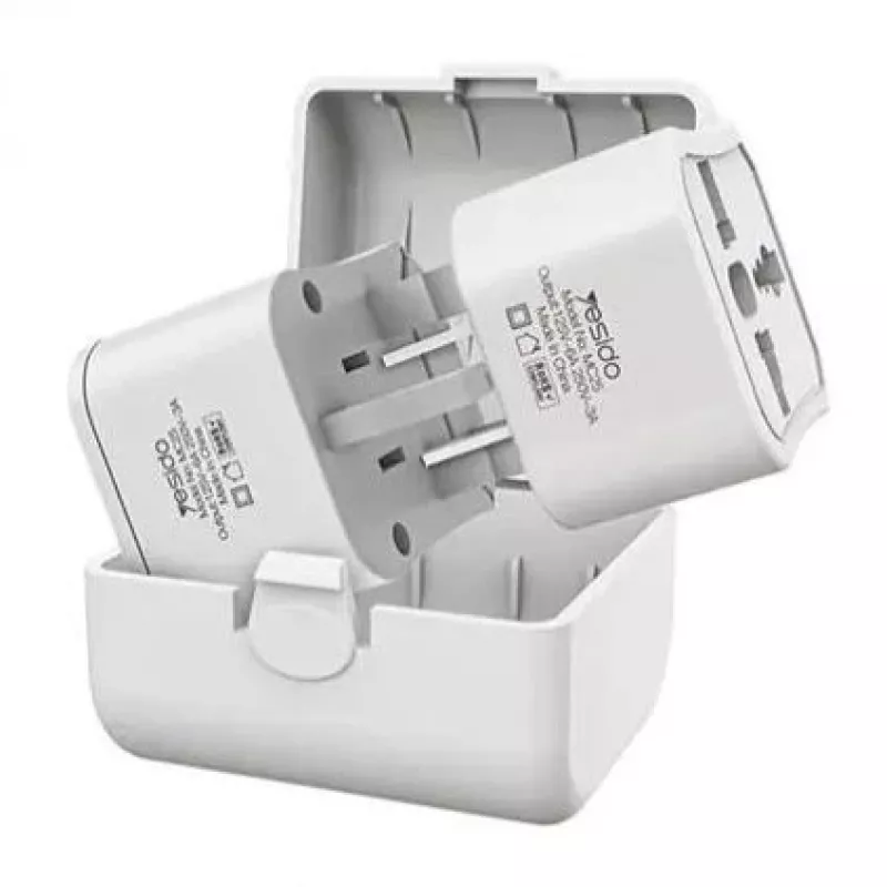 YESIDO MC25 Conjunto de Adaptadores de Viagem Branco