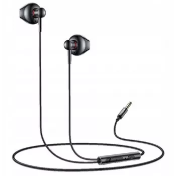 Auscultadores intra-auriculares com fio YESIDO YH47 com microfone, jack 3,5 mm, Preto