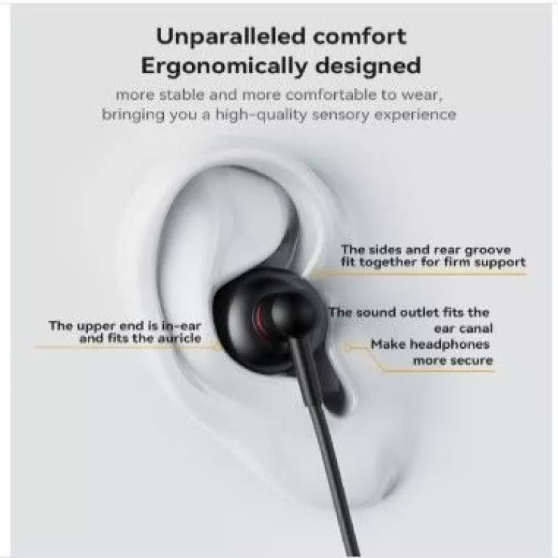 Auscultadores in-ear YESIDO YH48 em liga de alumínio com controlo remoto e conector Lightning, com fios, preto