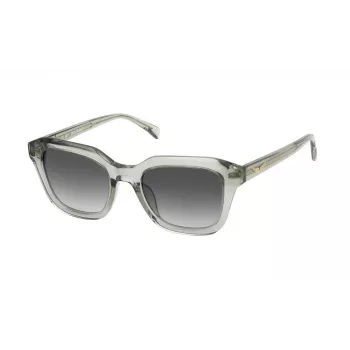 ZADIG & VOLTAIRE SZV364-5009RM Óculos de sol retangulares unissexo - armação de acetato preta, lentes cinzentas degradê - 50/17/140 mm