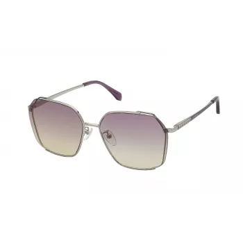 ZADIG & VOLTAIRE SZV369-580SN9 Óculos de sol retangulares de mulher - Armação preta, lentes cinzentas, proteção UV400
