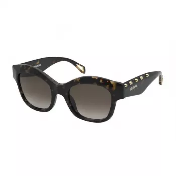 Óculos de sol retangulares de acetato de mulher ZADIG & VOLTAIRE SZV410-5204BL - armação preta lentes cinzentas 52 mm