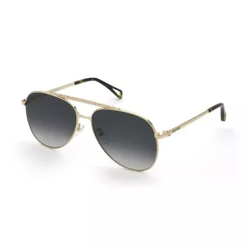 Óculos de sol retangulares de homem ZADIG & VOLTAIRE SZV415-600300, armação preta, lentes cinzentas, 60/17/140 mm