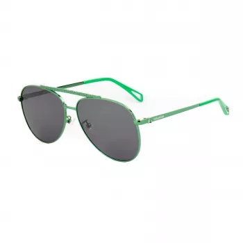 Óculos de sol retangulares de mulher ZADIG & VOLTAIRE SZV415-600G09 - armação de acetato preta, lentes de policarbonato cinzentas, proteção UV400