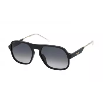 Óculos de sol de mulher ZADIG & VOLTAIRE SZV365-570700 armação retangular de acetato preta lentes de policarbonato cinzentas 57mm