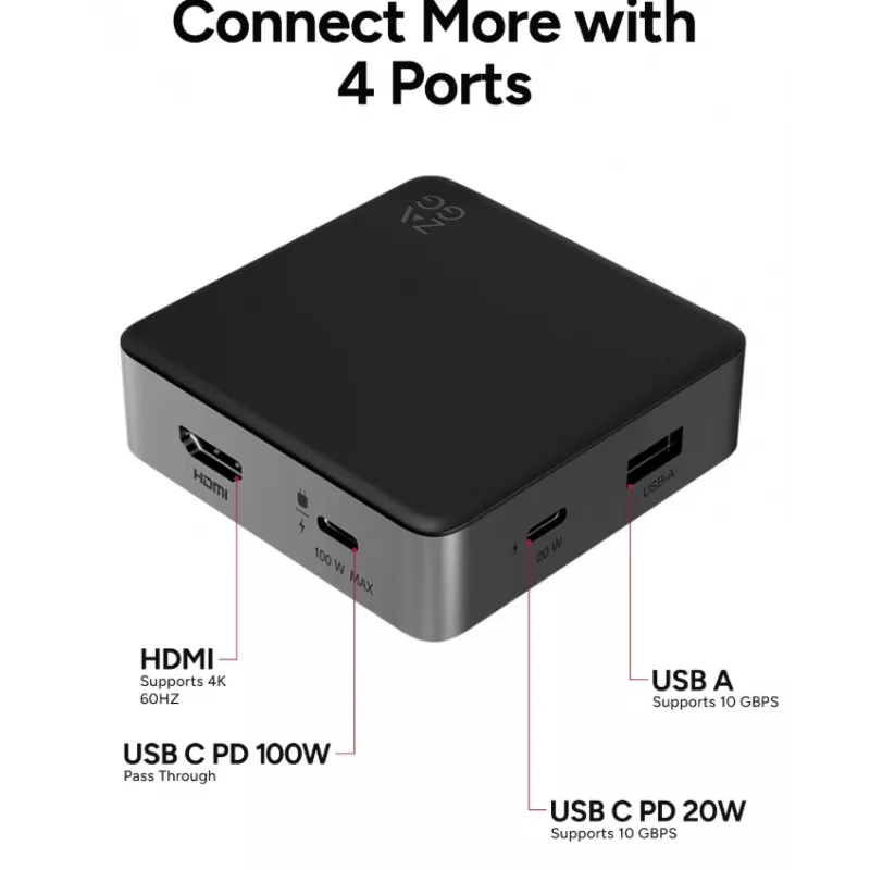 ZAGG Hub de 4 Portas Preto/Cinzento