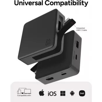 ZAGG Hub de 4 Portas Preto/Cinzento