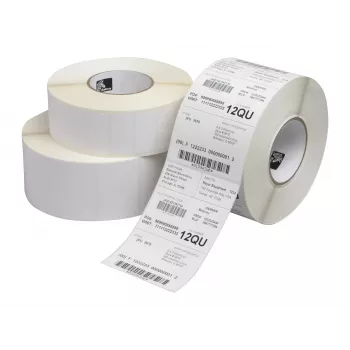 Etiquetas de transferência térmica em papel Zebra Z-Perform 1000T – 29 x 10 mm, mate, acrílico permanente, branco (6341 por rolo)