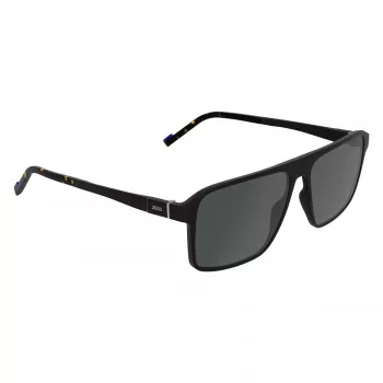 Óculos de sol ZEISS MAN ZS25564S-2 retangulares armação preta lentes cinzentas 57mm