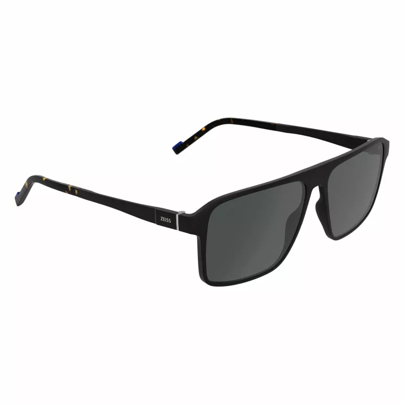 Óculos de sol ZEISS MAN ZS25564S-2 retangulares armação preta lentes cinzentas 57mm