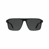 Óculos de sol ZEISS MAN ZS25564S-2 retangulares armação preta lentes cinzentas 57mm