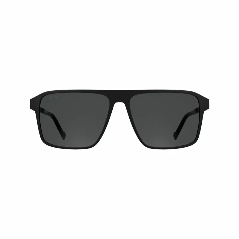 Óculos de sol ZEISS MAN ZS25564S-2 retangulares armação preta lentes cinzentas 57mm