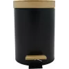 Zeller 18910 Balde de pedal com tampa de bambu 3L Soft-Close, preto mate