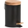 Zeller 18910 Balde de pedal com tampa de bambu 3L Soft-Close, preto mate