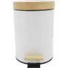 Balde de pedal para cosmética Zeller 3,0 L bambu, branco (18908)