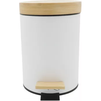 Balde de pedal para cosmética Zeller 3,0 L bambu, branco (18908)