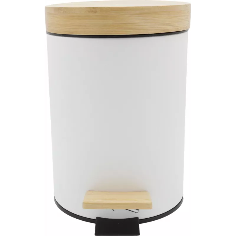Balde de pedal para cosmética Zeller 3,0 L bambu, branco (18908)