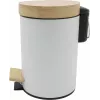 Balde de pedal para cosmética Zeller 3,0 L bambu, branco (18908)
