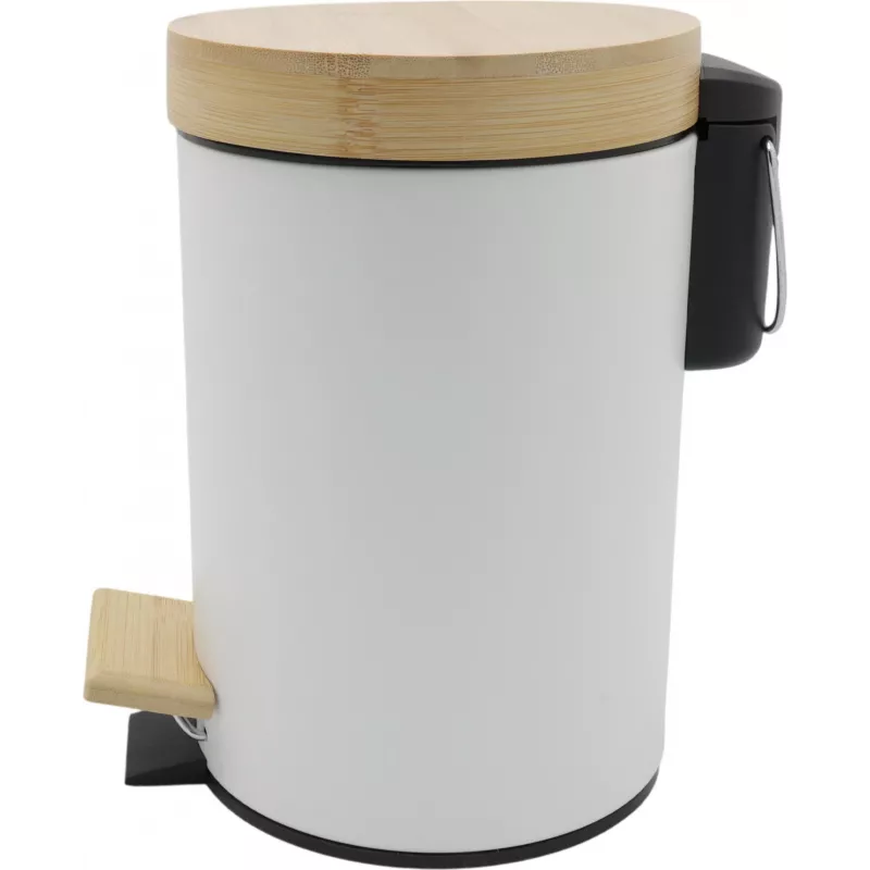 Balde de pedal para cosmética Zeller 3,0 L bambu, branco (18908)