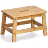 Zeller Present Banquinho dobrável cinzento assento duro madeira 4 pernas 13036