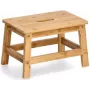 Zeller Present Banquinho dobrável cinzento assento duro madeira 4 pernas 13036