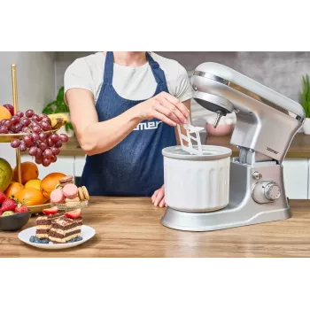 Robot de Cozinha Zelmer ZKR1360 – 1300 W, taça de 5,5 L, movimento planetário, Preto/Prata