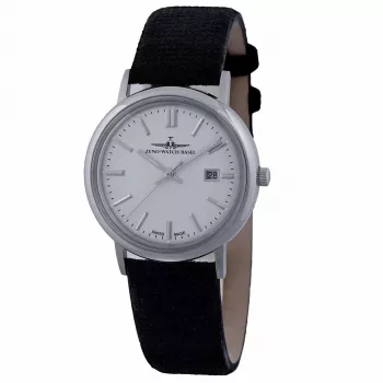 Relógio automático ZENO MAN ZE5177-1 (38mm) mostrador preto bracelete de pele