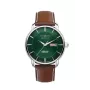 Zeppelin Atlantic 84664 Relógio automático, 40 mm, mostrador preto, bracelete de pele castanha