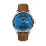 Zeppelin Mediterranee 96643 relógio de quartzo para homem, 40 mm, mostrador azul, bracelete de pele azul