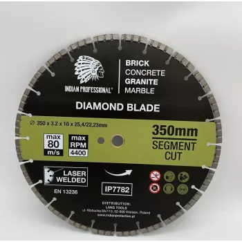 Disco de diamante ZOYA 350 mm segmentado Turbo Cut Indian Professional