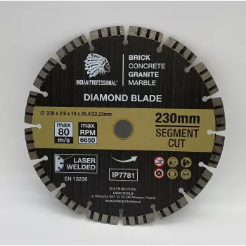 Disco de corte diamantado ZOYA 230mm 25,4/22,23 Segmento Turbo Cut Indian Professional