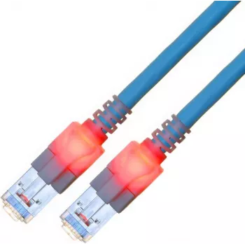 Cabo de patch Cat.6 S/FTP Easylan DualBoot LED da ZVK GMBH, RJ45, LSOH, azul, 25 m CS1OBCDCD0250