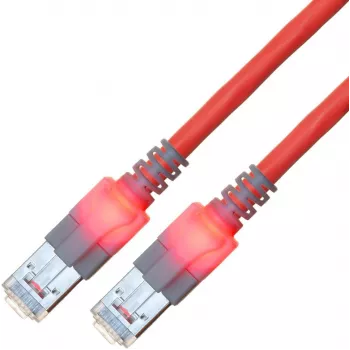 ZVK GmbH EasyLan DualBoot LED cabo de rede CAT 6 SFTP, ficha RJ-45 macho para ficha RJ-45 macho, 7 m, vermelho CS1ORCDCD0070