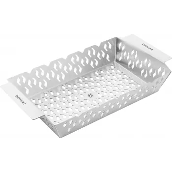 Cesto de churrasco ZWILLING BBQ+ 36x20 cm em aço inoxidável com pegas