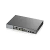 Switch Gigabit PoE+ gerido inteligente ZyXEL GS1350-18HP-EU0101F com 16 portas PoE+ e 2 uplinks SFP, orçamento de 250W