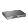 Switch Gigabit PoE+ gerido inteligente ZyXEL GS1350-18HP-EU0101F com 16 portas PoE+ e 2 uplinks SFP, orçamento de 250W
