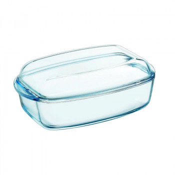 PYREX Essentials recipiente de vidro retangular com tampa 6,5L 36x22x15cm