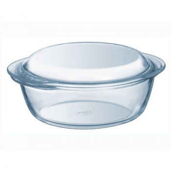 Forma de vidro PYREX Essentials com tampa, 2,1L, redonda, vidro borossilicato, transparente, Ø19cm