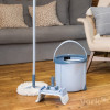 YORK Rotary MOP SPECIAL conjunto de limpeza de chão com espremedor de pedal, balde 12L, cabo telescópico, 2 cabeças de microfibra