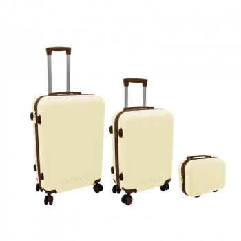 Conjunto de 3 malas ORDINETT, 60 l + 43 l + 15 l, branco