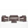 BICA conjunto de mobiliário de jardim Nebraska 2 bege – conjunto de varanda de 3 peças com 2 poltronas e mesa de apoio