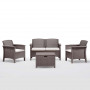BICA Conjunto de mobiliário de varanda Venezia para 2 pessoas – resina efeito rattan castanho, 2 cadeiras + mesa de apoio, proteção UV, almofadas incluídas