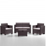 BICA Conjunto de mobiliário de jardim Nebraska 2 castanho – 2 cadeiras e mesa de apoio, efeito rattan, resistente aos UV