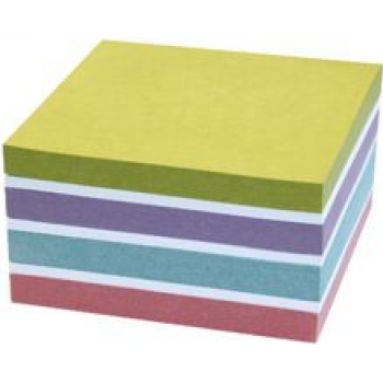 Kores Cubo de notas adesivas recicladas pastel 75 x 75 mm, 450 folhas, papel reciclado, aderência segura, 1 cubo N47463