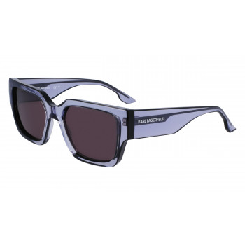 Karl Lagerfeld unissexo KL6142S-020 óculos de sol quadrados, armação preta, lentes cinzentas, 55mm