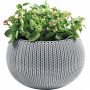 Vaso de flores KETER Cozy M com conjunto de suspensão cinzento-claro