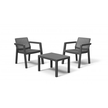KETER conjunto de mobiliário de jardim Emily conjunto de varanda cinzento