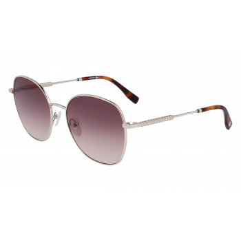 Óculos de sol quadrados Lacoste senhora L257S-712, armação Havana, lentes castanhas, 56mm