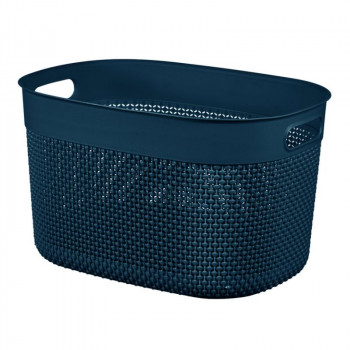 Cesto de arrumação retangular CURVER Filo L 18L azul-escuro