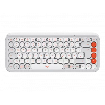 Teclado sem fios LOGITECH - Pop Icon Keys - Off White & Orange Qwertz Alemão
